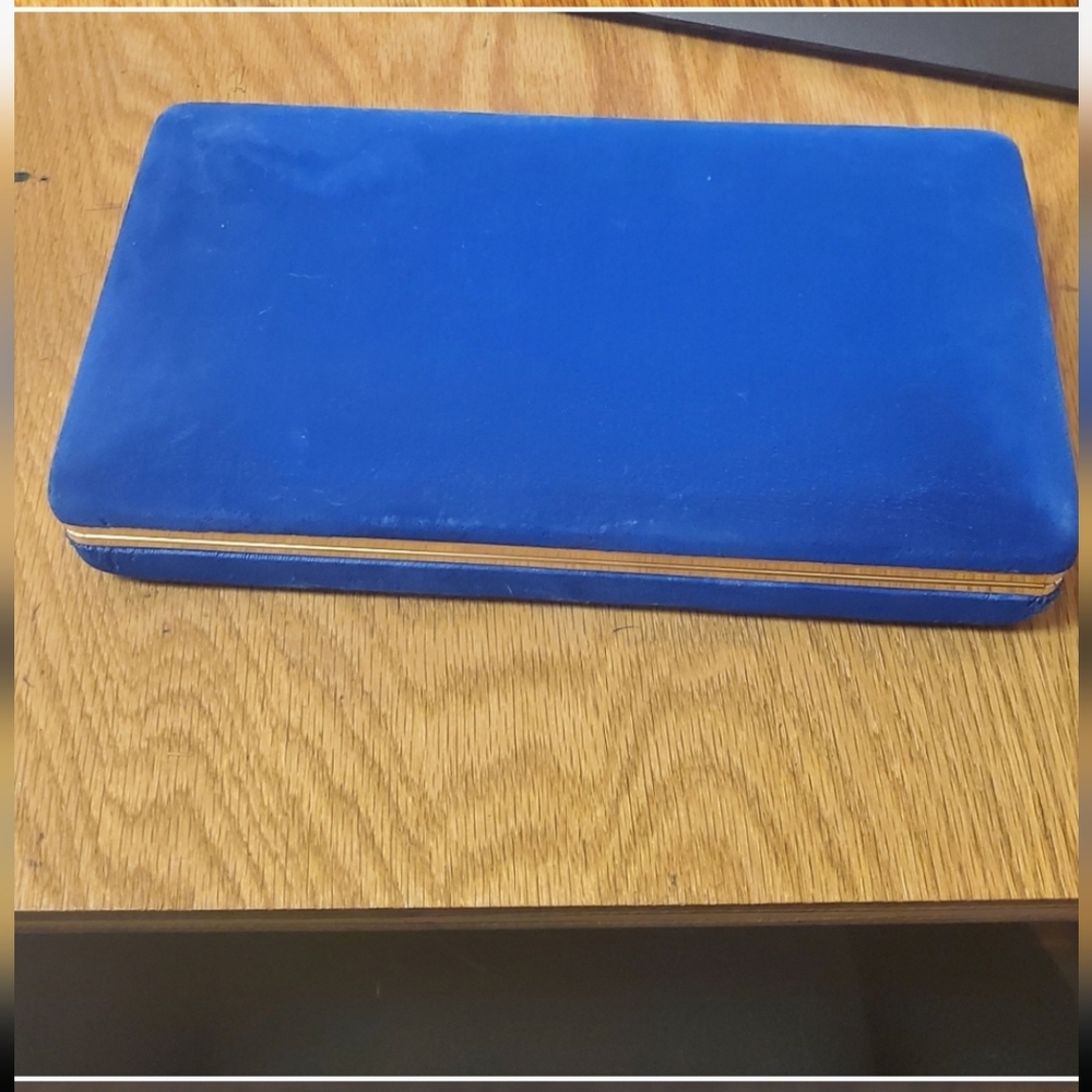 Vintage Royal Blue Jewelry Box